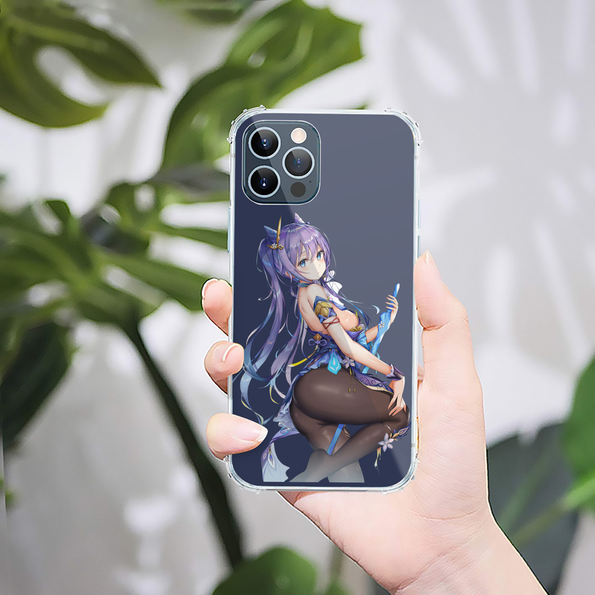 げんし神 刻晴 こくせい genshin Kokusei 【iPhone 12シリーズ対応】透明スマホケース（クリアソフトケース）